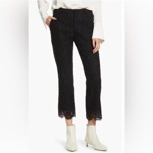 ZADIG & VOLTAIRE Posh Lace Boot-cut Pant Scallop-Hem Black 8 MSRP $398 NWT